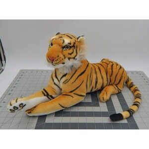 Bengal Tiger Plush Stuffed Animal Laying 18 Inch Realistic Tiger Tale Toys 2017